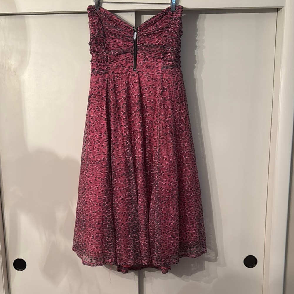 Betsey Johnson for Torrid Strapless Pink Leopard Print Midi Dress Size 20